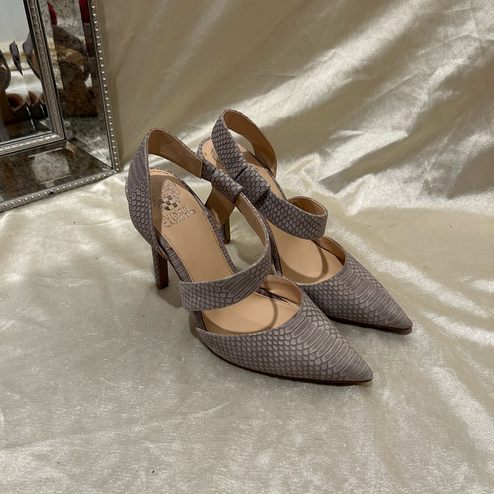Vince Camuto Suede Snake Skin Heels